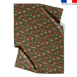 Coupon couverture imprimé animaux couronne et fleur de noel - Création Stillistic