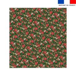 Coupon couverture imprimé animaux couronne et fleur de noel - Création Stillistic
