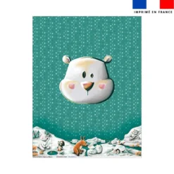 Coupon couverture imprimé animaux du froid ours - Création Stillistic