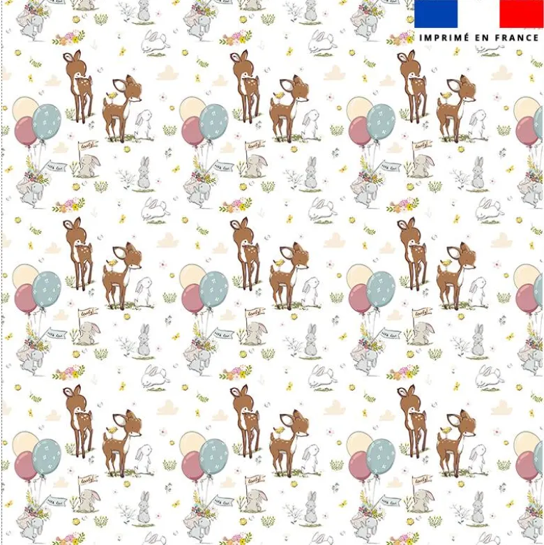 Coupon couverture imprimé animaux de la clairière