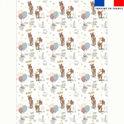 Coupon couverture imprimé animaux de la clairière