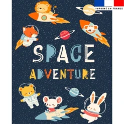 Coupon couverture imprimé animaux dans l'espace