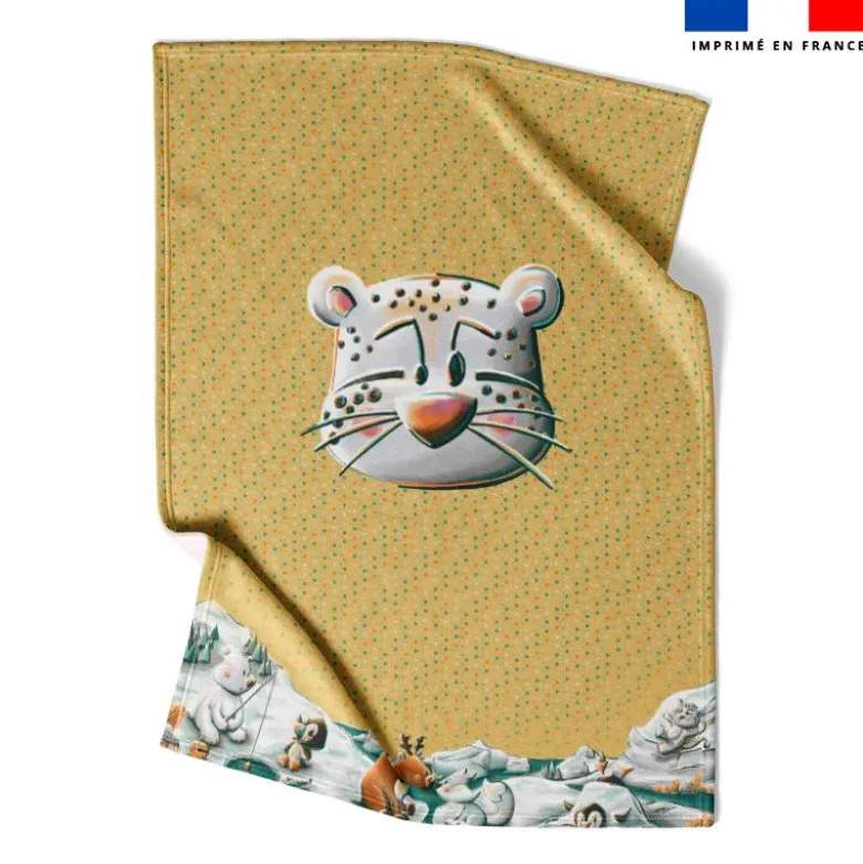 Coupon couverture imprimé animaux du froid Panthère - Création Stillistic