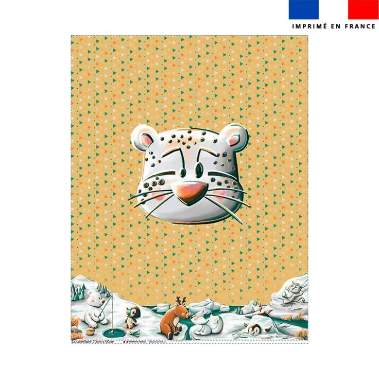 Coupon couverture imprimé animaux du froid Panthère - Création Stillistic