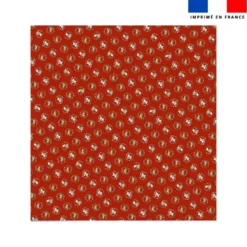 Coupon couverture imprimé animaux couronne de noel rouge - Création Stillistic