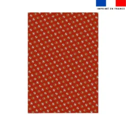 Coupon couverture imprimé animaux couronne de noel rouge - Création Stillistic