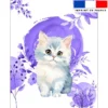 Coupon couverture imprimé chat aquarelle