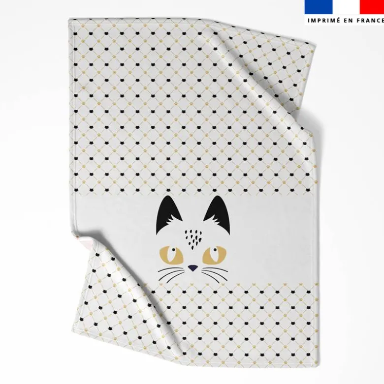 Coupon couverture imprimé chat noir