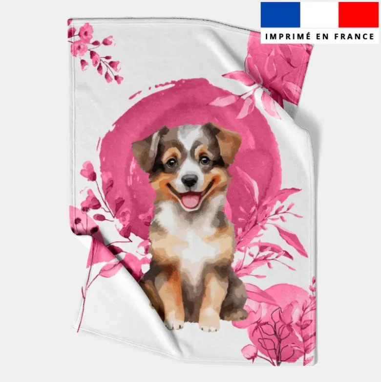 Coupon couverture imprimé chien aquarelle