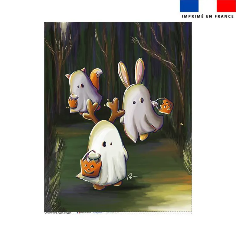 Coupon couverture imprimé fantômes dans les bois - Création Stillistic
