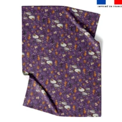 Coupon couverture imprimé fantômes violet - Création Stillistic