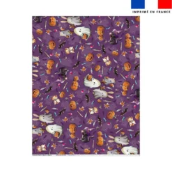 Coupon couverture imprimé fantômes violet - Création Stillistic