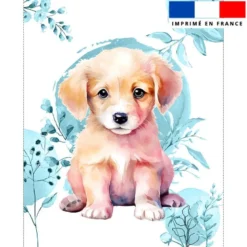 Coupon couverture imprimé labrador aquarelle
