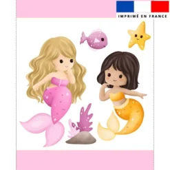 Coupon couverture imprimé petites sirènes