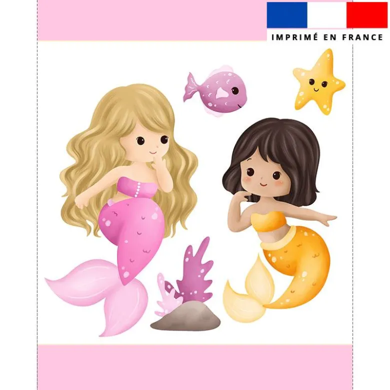 Coupon couverture imprimé petites sirènes
