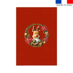 Coupon couverture imprimé renne couronne de Noël - Création Stillistic