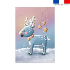 Coupon couverture imprimé renne d'hiver - Création Stillistic