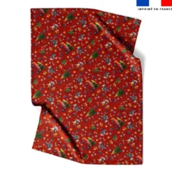 Coupon couverture imprimé souris de noel rouge - Création Stillistic