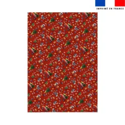 Coupon couverture imprimé souris de noel rouge - Création Stillistic