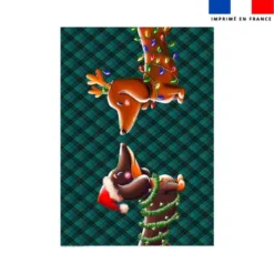 Coupon couverture imprimé Teckels de Noël - Création Stillistic