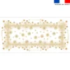 Coupon imprimé nappe de Noel rectangle blanche 300x146 cm motif flocons gold