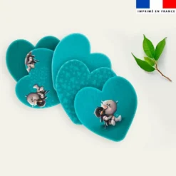 Coupon lingettes lavables coeurs motif bébé rhino - Création Stillistic