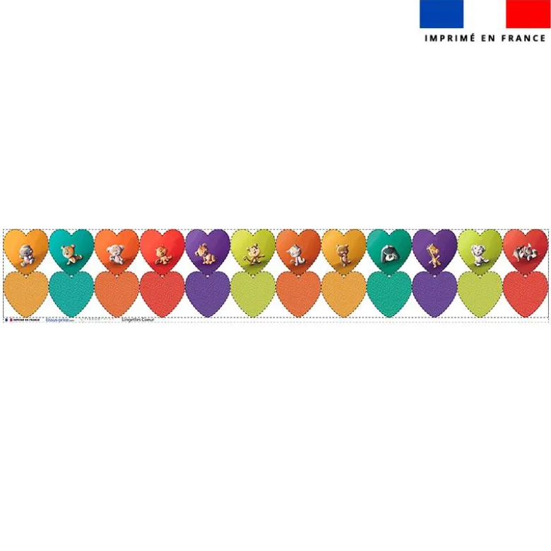 Coupon lingettes lavables coeurs motif animaux du monde - Création Stillistic