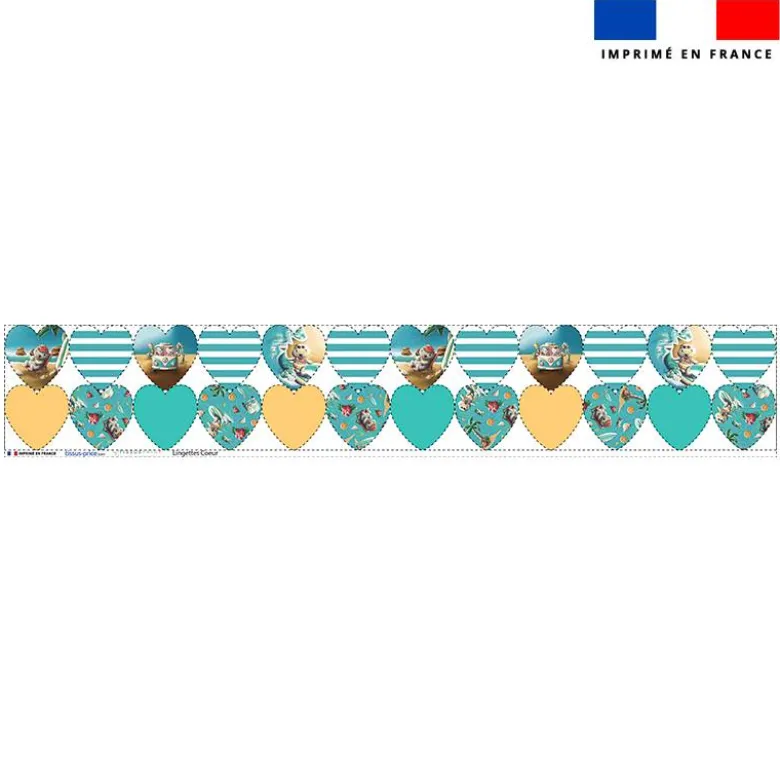 Coupon lingettes lavables coeurs motif hippo en vacances - Création Stillistic