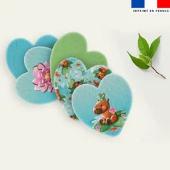 Coupon lingettes lavables coeurs motif capybara - Création Stillistic