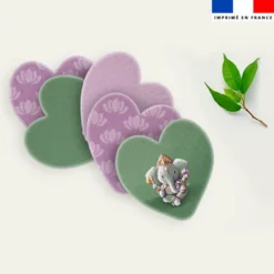 Coupon lingettes lavables coeurs motif Ganesh - Création Stillistic