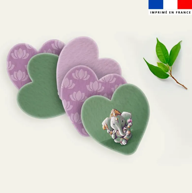 Coupon lingettes lavables coeurs motif Ganesh - Création Stillistic