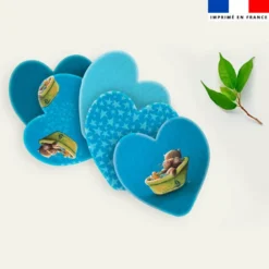 Coupon lingettes lavables coeurs motif bébé loutre - Création Stillistic