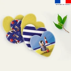 Coupon lingettes lavables coeurs motif macareux - Création Stillistic