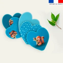 Coupon lingettes lavables coeurs motif bébé écureuil - Création Stillistic