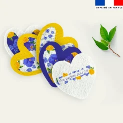 Coupon lingettes lavables coeurs motif fleur de pensée
