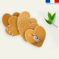 Coupon lingettes lavables coeurs motif bébé lapin - Création Stillistic