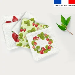 Coupon lingettes lavables + essuie-main motif maitresse fraise