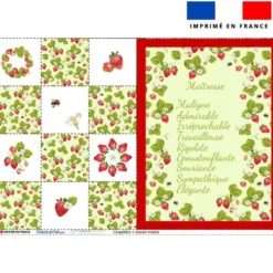Coupon lingettes lavables + essuie-main motif maitresse fraise