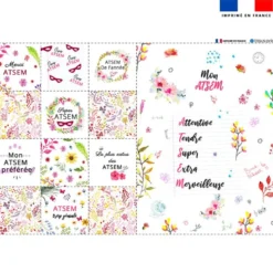 Coupon lingettes lavables + essuie-main motif ATSEM flowers