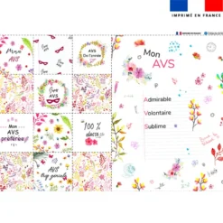 Coupon lingettes lavables + essuie-main motif AVS flowers