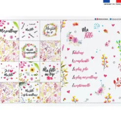Coupon lingettes lavables + essuie-main motif Fille flowers