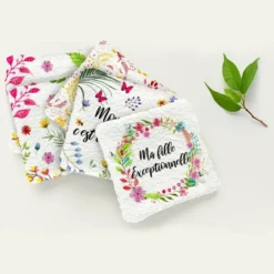 Coupon lingettes lavables + essuie-main motif Fille flowers