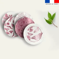 Coupon lingettes lavables motif ginkgo pink