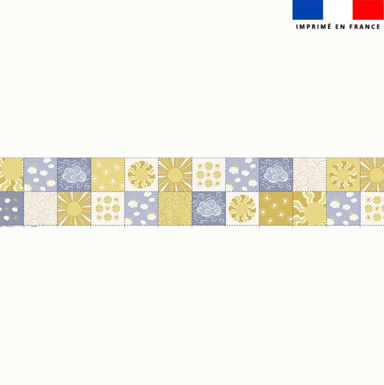 Coupon lingettes lavables motif astro soleil et nuages - Création Lucie OBATON