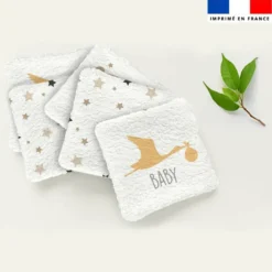 Coupon lingettes lavables motif baby ours marron et ocre