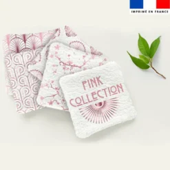 Coupon lingettes lavables motif art déco pink