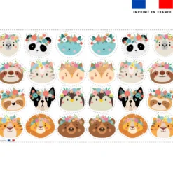 Coupon lingettes lavables motif animaux couronne fleurie