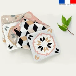 Coupon lingettes lavables motif céramique rose