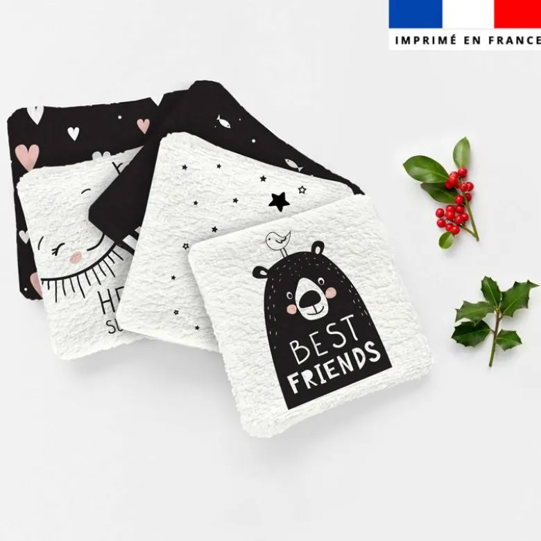 Coupon lingettes lavables motif animaux de la nuit