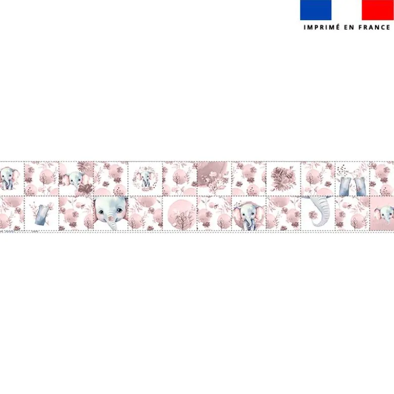 Coupon lingettes lavables motif éléphant aquarelle